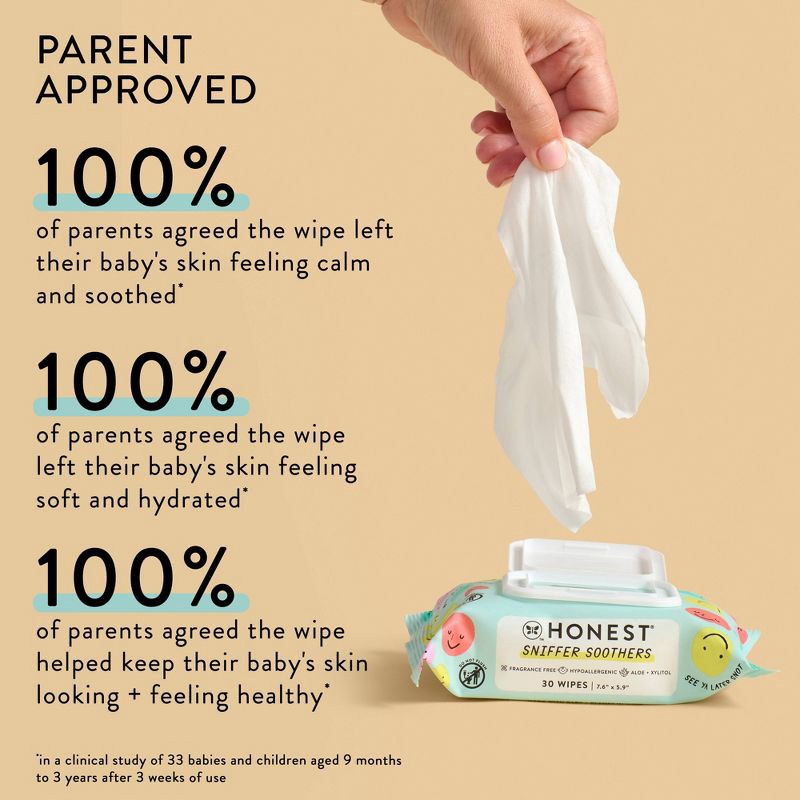 slide 7 of 11, The Honest Company Sniffer Soothers Nose and Face Wipes - 30ct, 30 ct