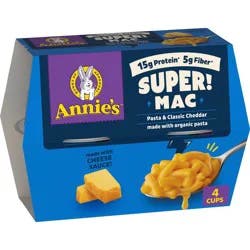 Annie's Organic Classic Cheddar Super Mac and Cheese Cups - 11.44oz/4ct