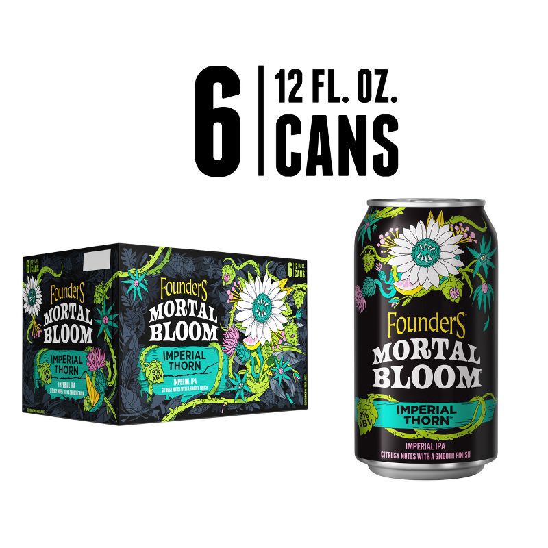 slide 2 of 6, Founders Brewing Co. Founders Mortal Bloom Imperial Thorn IPA - 6pk/12 fl oz Cans, 6 ct; 12 fl oz