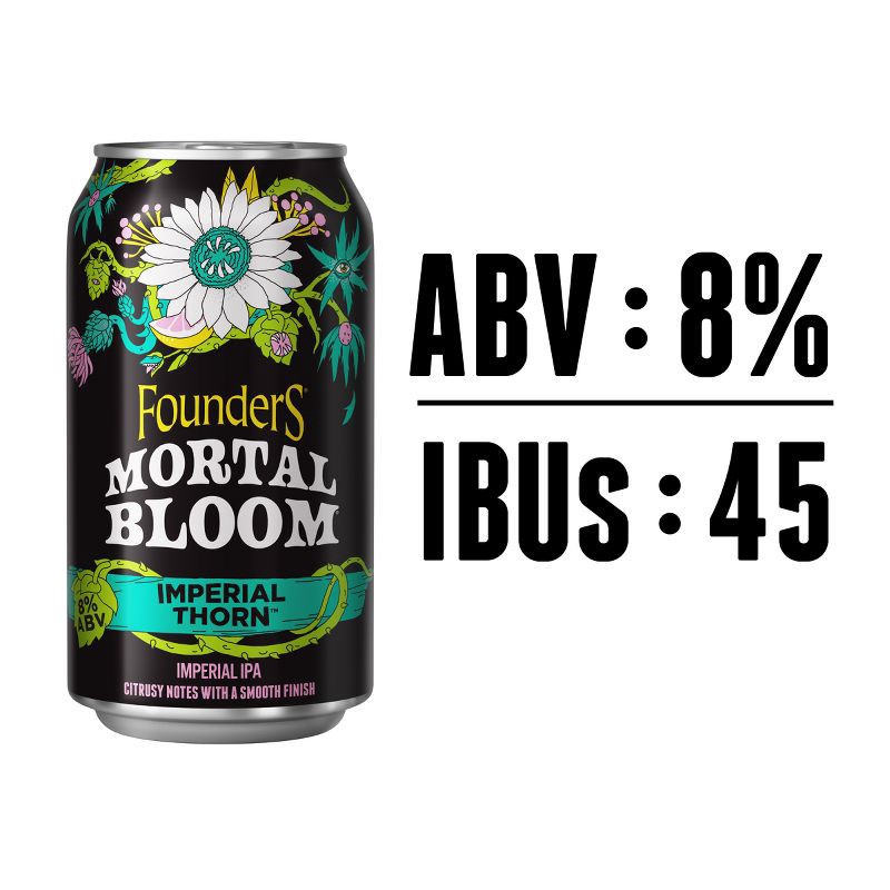 slide 3 of 6, Founders Brewing Co. Founders Mortal Bloom Imperial Thorn IPA - 6pk/12 fl oz Cans, 6 ct; 12 fl oz