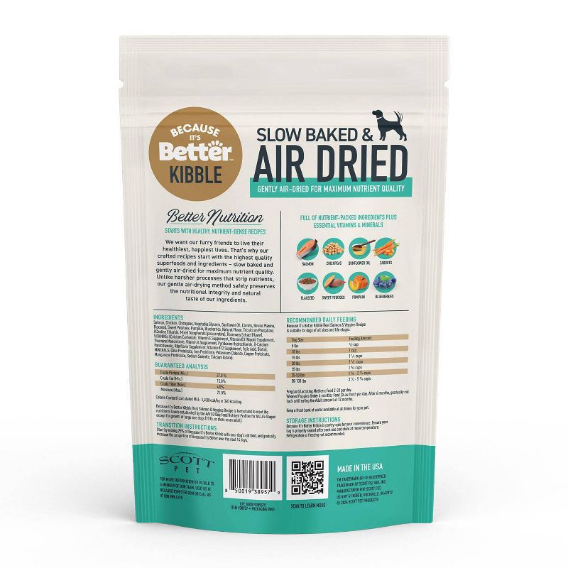 slide 2 of 7, Because it's Better Air Dried Kibble Salmon Flavor Dry Dog Food - 16oz, 16 oz