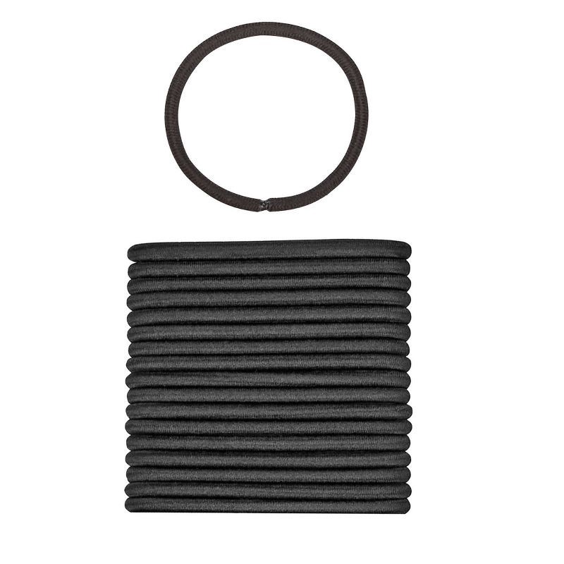 slide 2 of 8, scunci scünci No Damage 2X Stronger Elastic Hair Ties - Black - All Hair - 4mm - 18pcs, 18 ct