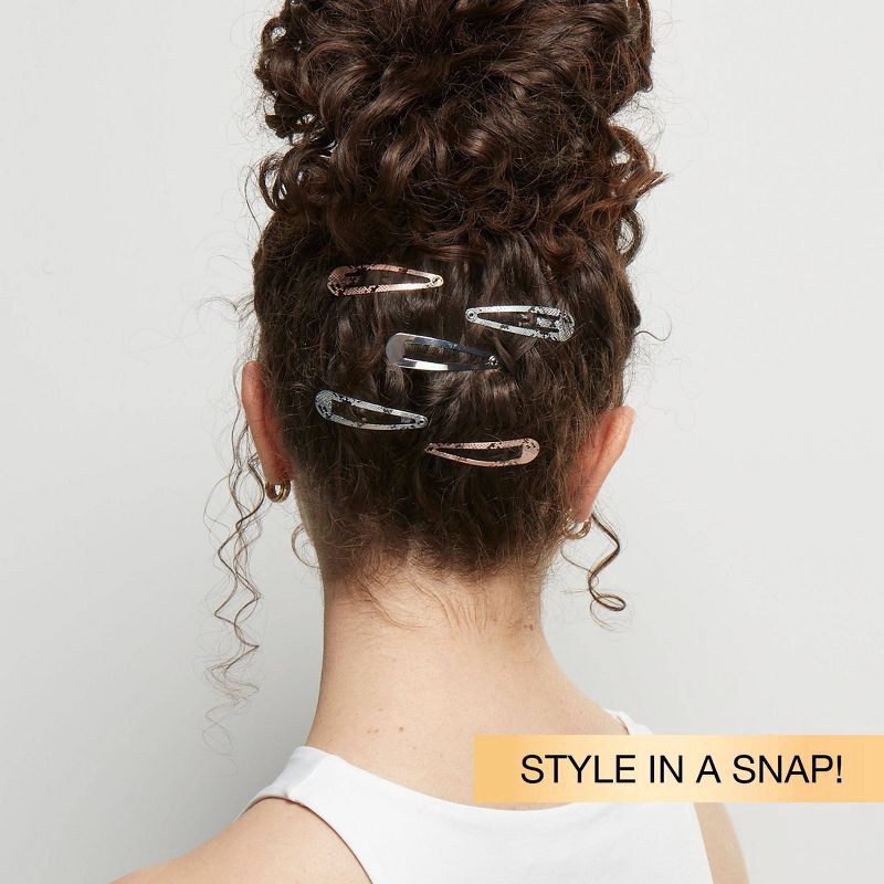 slide 3 of 7, scunci scünci Metal Snap Clips - Assorted Colors - All Hair - 10pcs, 10 ct