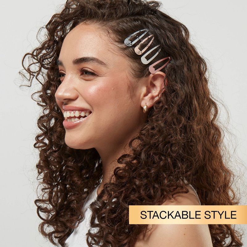 slide 6 of 7, scunci scünci Metal Snap Clips - Assorted Colors - All Hair - 10pcs, 10 ct