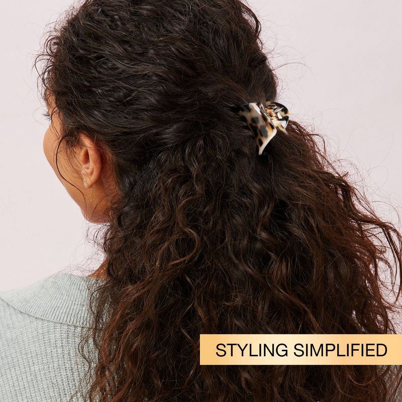 slide 3 of 7, scunci scünci Crescent Shaped Mixed Size Claw Clips - Matte Black/Tortoise - All Hair - 2pcs, 2 ct