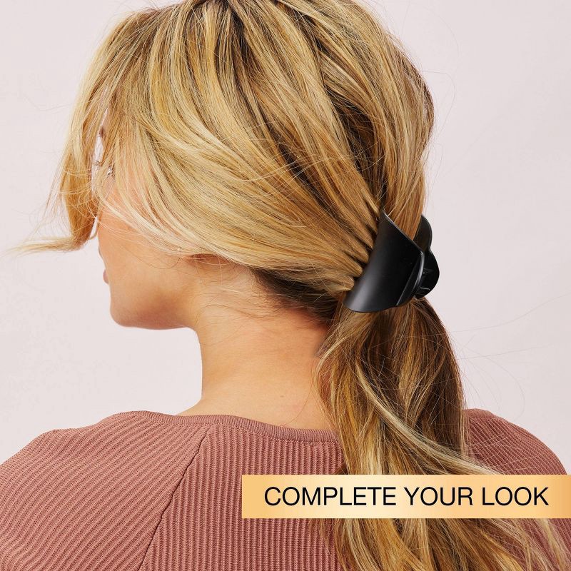 slide 6 of 7, scunci scünci Crescent Shaped Mixed Size Claw Clips - Matte Black/Tortoise - All Hair - 2pcs, 2 ct