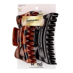 scunci scünci The Unbreakable Collection Large Claw Clips - Black/Tortoise - All Hair - 2pcs