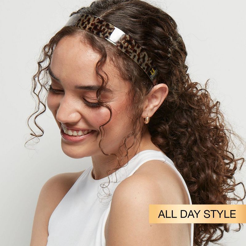 slide 6 of 7, scunci scünci Classic Headbands - Black/Tortoise - 1-inch - All Hair - 2pcs, 2 ct