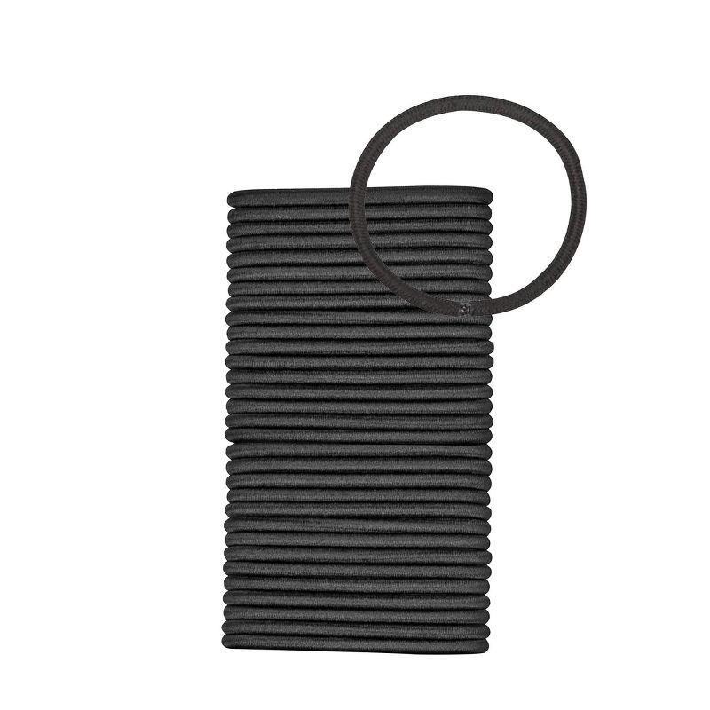 slide 2 of 8, scunci scünci No Damage 2X Stronger Elastic Hair Ties - Black - All Hair - 4mm - 32pcs, 32 ct