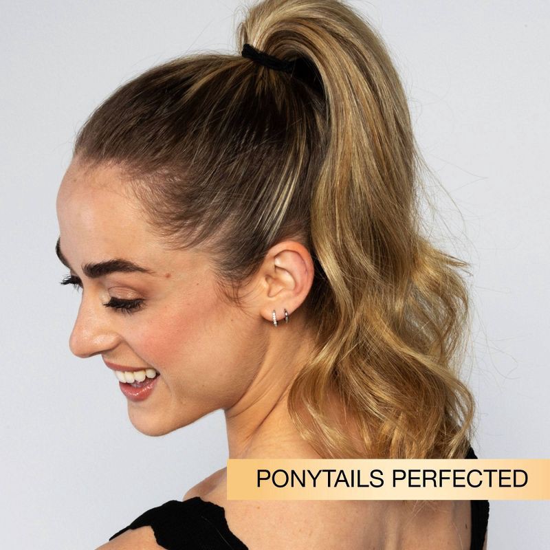 slide 6 of 8, scunci scünci No Damage 2X Stronger Elastic Hair Ties - Black - All Hair - 4mm - 32pcs, 32 ct