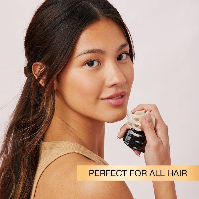 slide 6 of 7, scunci scünci The Unbreakable Collection Flat & Chunky Claw Clips - All Hair - 3pcs, 3 ct