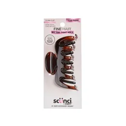 scunci scünci No-Slip Grip Extra Teeth Claw Clip - Brown - Fine Hair: Plastic Styling Tool for All Hair Types