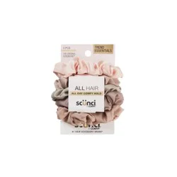 scunci scünci Classic Comfort Mini Satin Scrunchies: Securing Hair, Fashion Accessories, Polyester Material, 5 Pcs