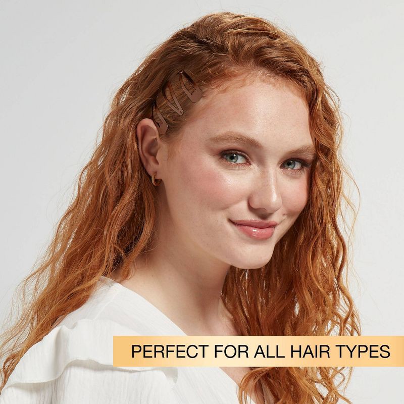 slide 3 of 7, scunci scünci Metal Snap Clips - Brown - All Hair - 12pcs, 12 ct