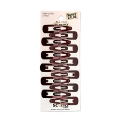 scunci scünci Metal Snap Clips - Brown - All Hair - 12pcs