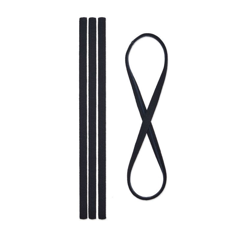 slide 2 of 7, scunci scünci No-Slip Grip Headbands - Black - All Hair - 4pcs, 4 ct