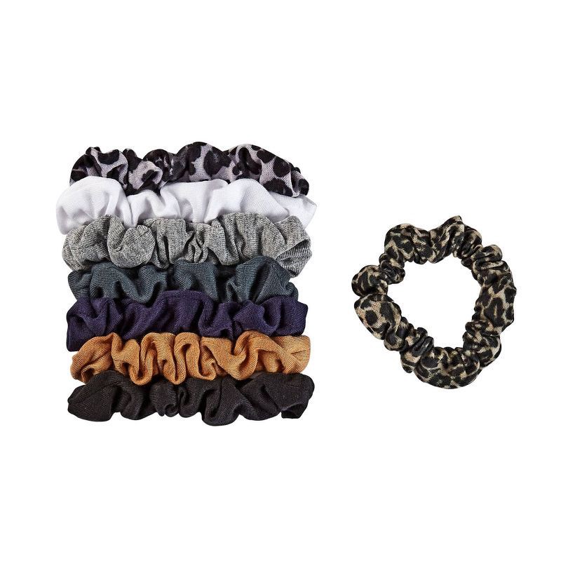 slide 2 of 7, scunci scünci Classic Comfort Mini Scrunchies - Neutrals - All Hair - 8pcs, 8 ct