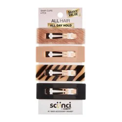 scunci scünci Large Rectangle Fashion Snap Clips - Assorted Colors - All Hair - 4pcs