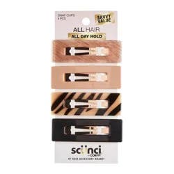 scunci scünci Large Rectangle Fashion Snap Clips - Assorted Colors - All Hair - 4pcs