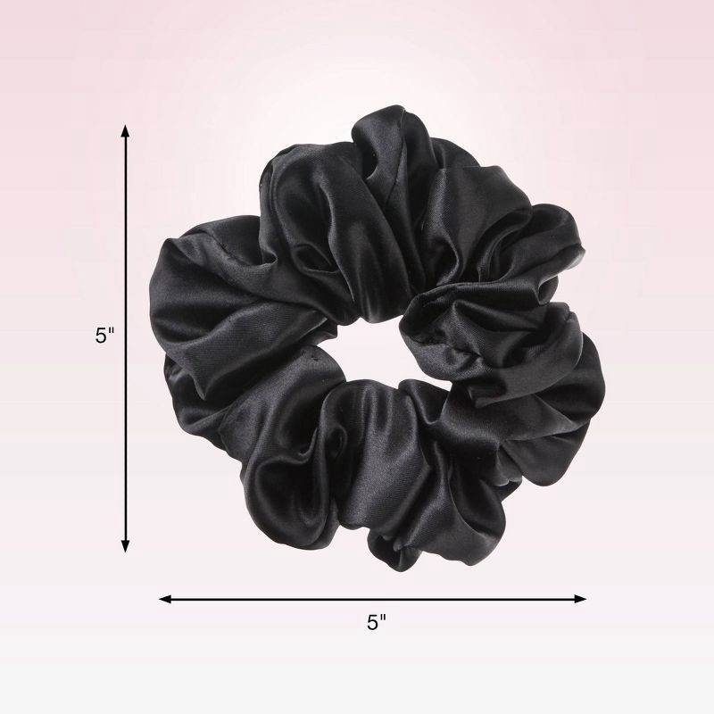 slide 4 of 7, scunci scünci Classic Chic Large Satin Scrunchies - Black/Zebra Print - All Hair - 2pcs, 2 ct