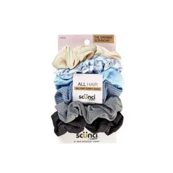 scunci scünci Mixed Fabric Scrunchies - Neutrals - All Hair - 6pcs