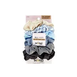 scunci scünci Mixed Fabric Scrunchies - Neutrals - All Hair - 6pcs