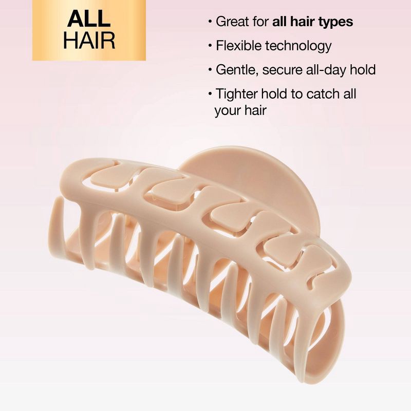 slide 5 of 7, scunci scünci Flexible Claw Clip - Neutral - All Hair, 1 ct