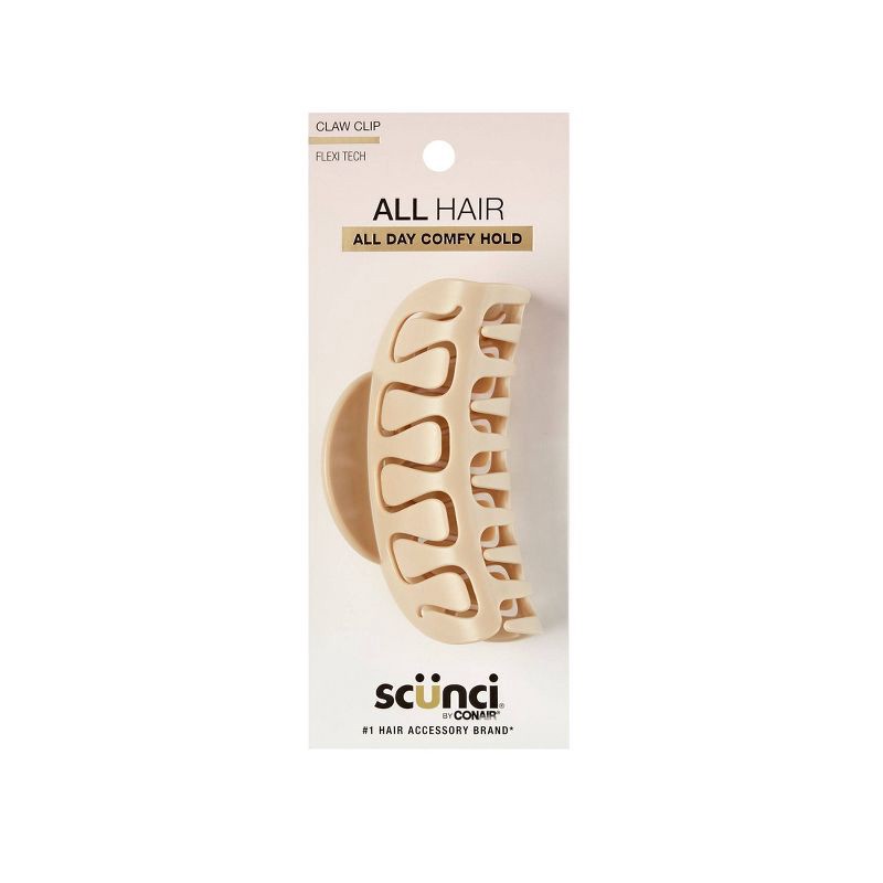 slide 1 of 7, scunci scünci Flexible Claw Clip - Neutral - All Hair, 1 ct