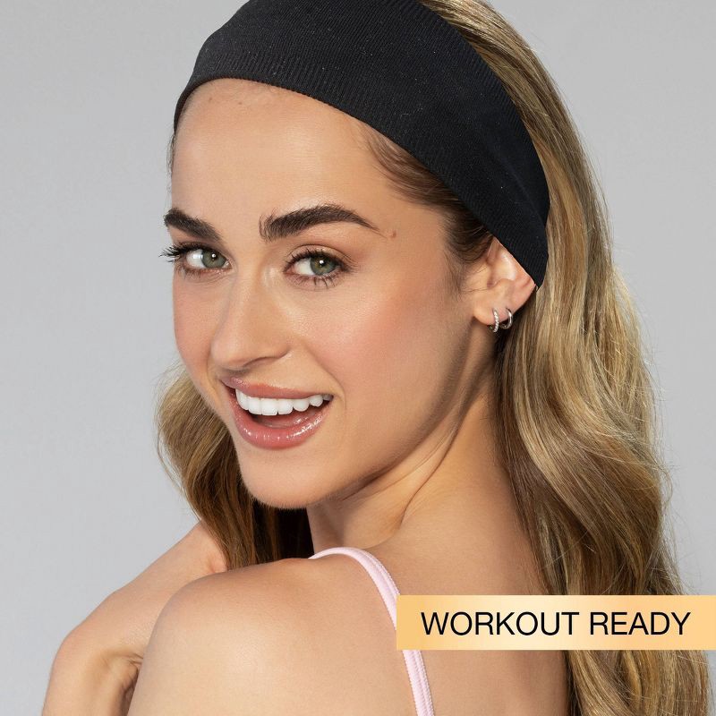 slide 3 of 7, scunci scünci No-Slip Grip Nylon Hosiery Headband - Black - All Hair, 1 ct