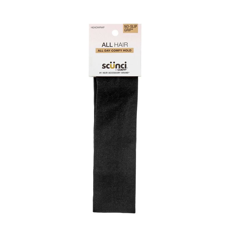 slide 1 of 7, scunci scünci No-Slip Grip Nylon Hosiery Headband - Black - All Hair, 1 ct