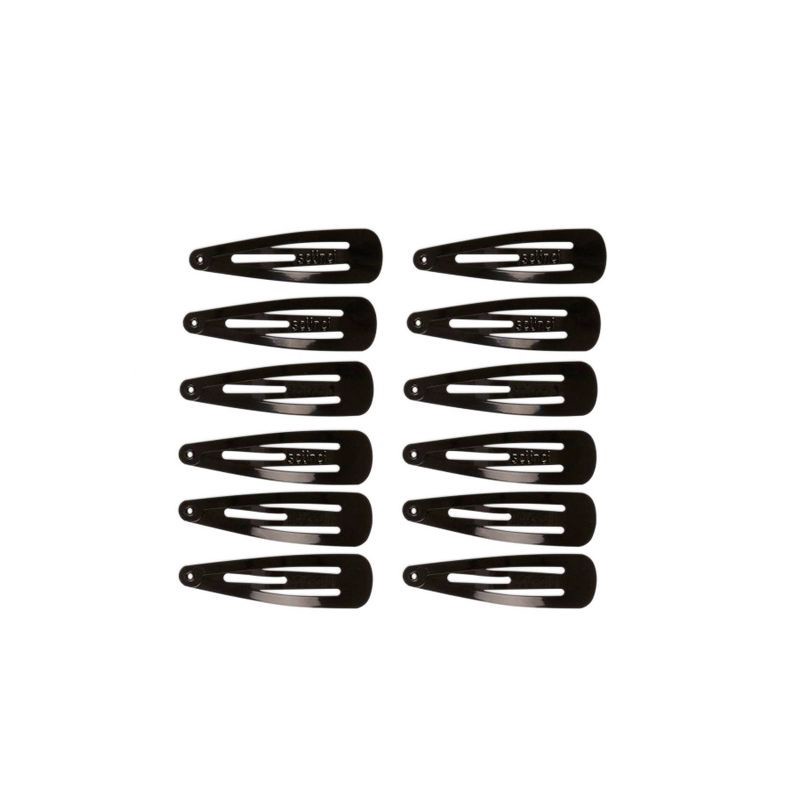 slide 2 of 7, scunci scünci Metal Snap Clips - Black - All Hair - 12pcs, 12 ct