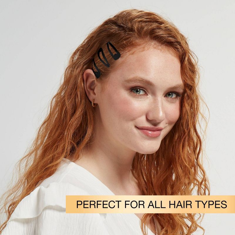 slide 3 of 7, scunci scünci Metal Snap Clips - Black - All Hair - 12pcs, 12 ct