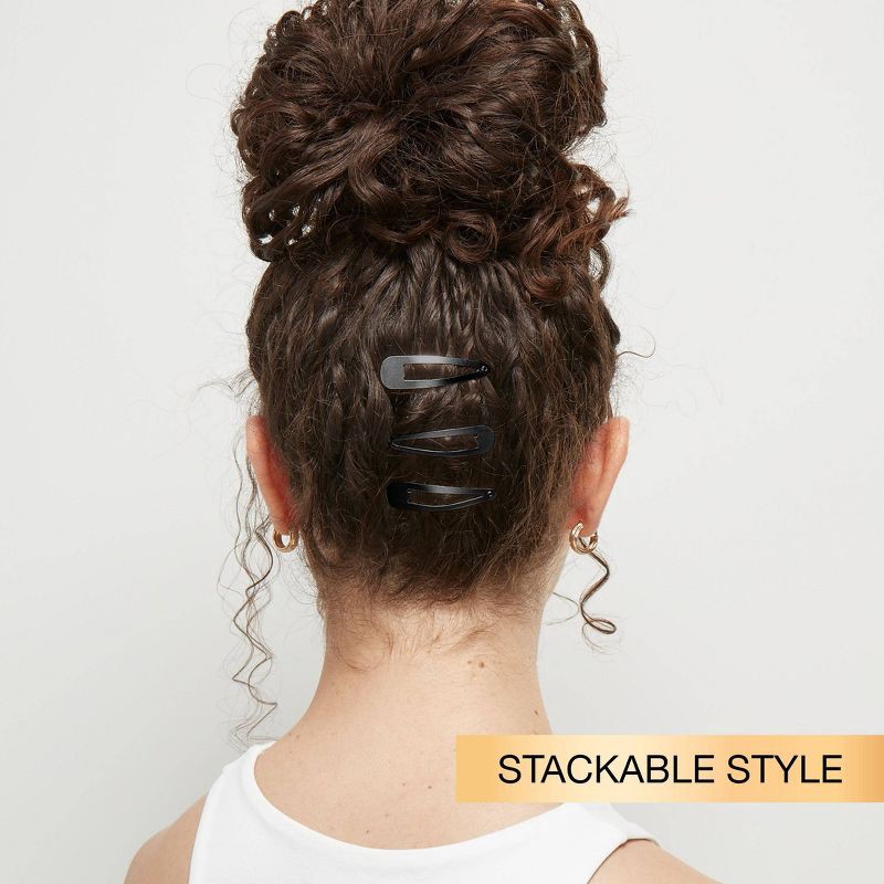 slide 6 of 7, scunci scünci Metal Snap Clips - Black - All Hair - 12pcs, 12 ct