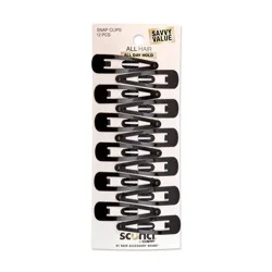 scunci scünci Metal Snap Clips - Black - All Hair - 12pcs