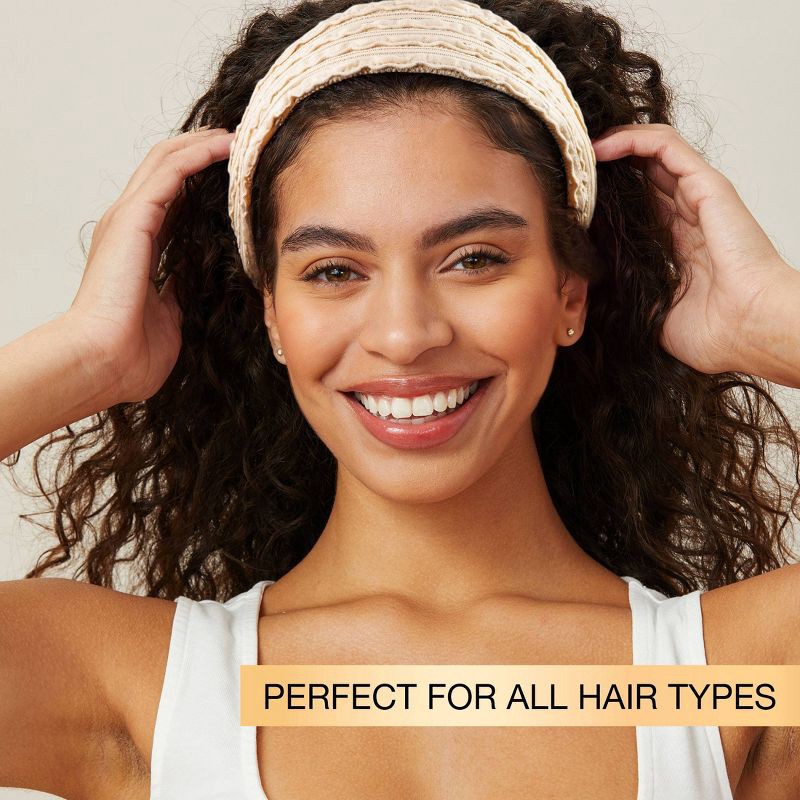 slide 3 of 7, scunci scünci Boho Chic Textured Headwrap - Latte - All Hair, 1 ct