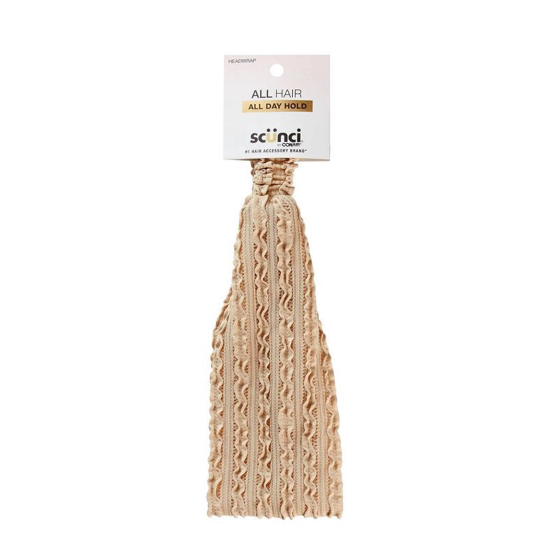 slide 1 of 7, scunci scünci Boho Chic Textured Headwrap - Latte - All Hair, 1 ct