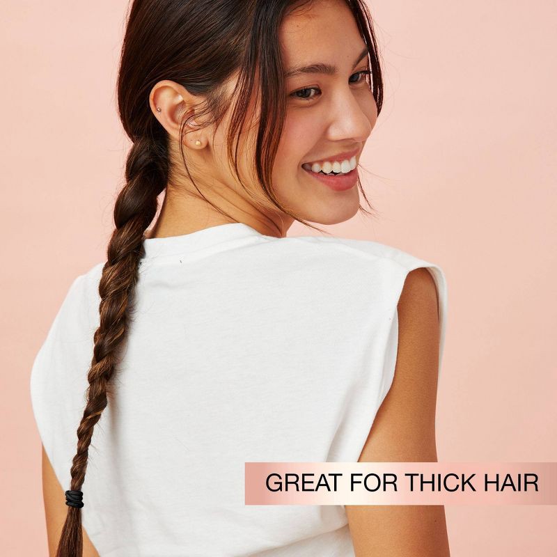 slide 3 of 8, scunci scünci No Damage Elastic Hair Ties - Black - Thick Hair - 5mm - 24pcs, 24 ct