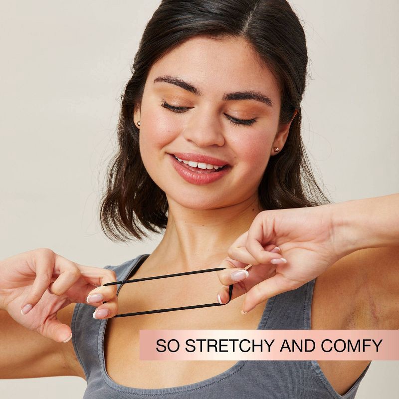slide 7 of 8, scunci scünci No Damage Elastic Hair Ties - Black - Thick Hair - 5mm - 24pcs, 24 ct