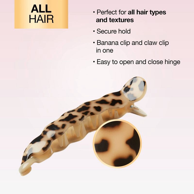 slide 5 of 7, scunci scünci Banana Clip Claw Clip - Tortoise - All Hair, 1 ct