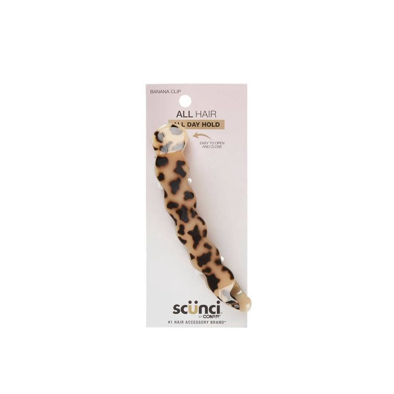 slide 1 of 7, scunci scünci Banana Clip Claw Clip - Tortoise - All Hair, 1 ct