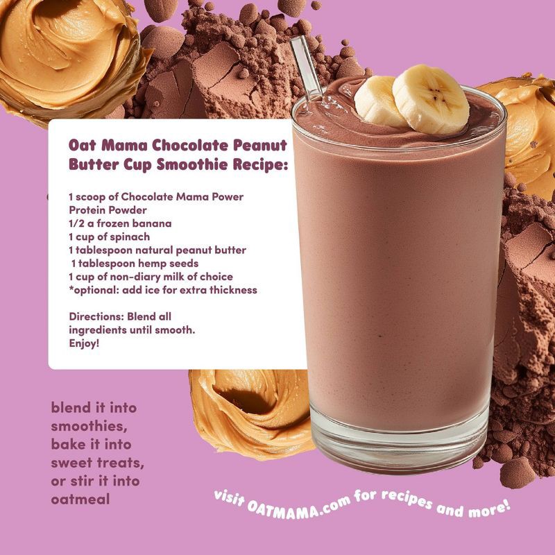 slide 6 of 8, Oat Mama Power Protein Powder - Chocolate - Whey Protein Isolate - 3.6oz, 3.6 oz