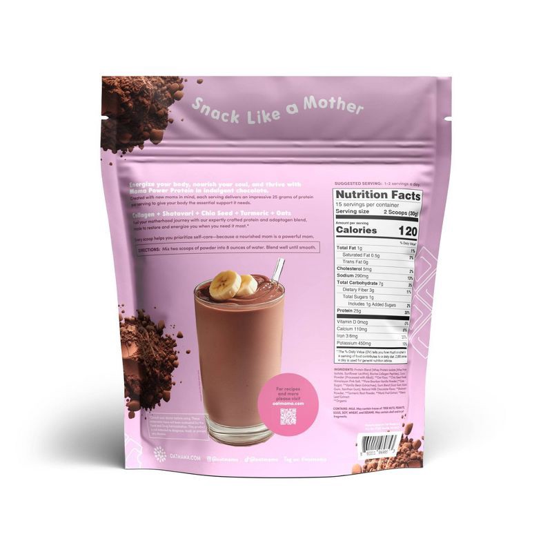 slide 8 of 8, Oat Mama Power Protein Powder - Chocolate - Whey Protein Isolate - 3.6oz, 3.6 oz