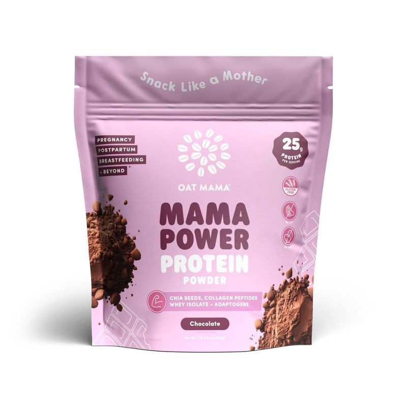 slide 1 of 8, Oat Mama Power Protein Powder - Chocolate - Whey Protein Isolate - 3.6oz, 3.6 oz