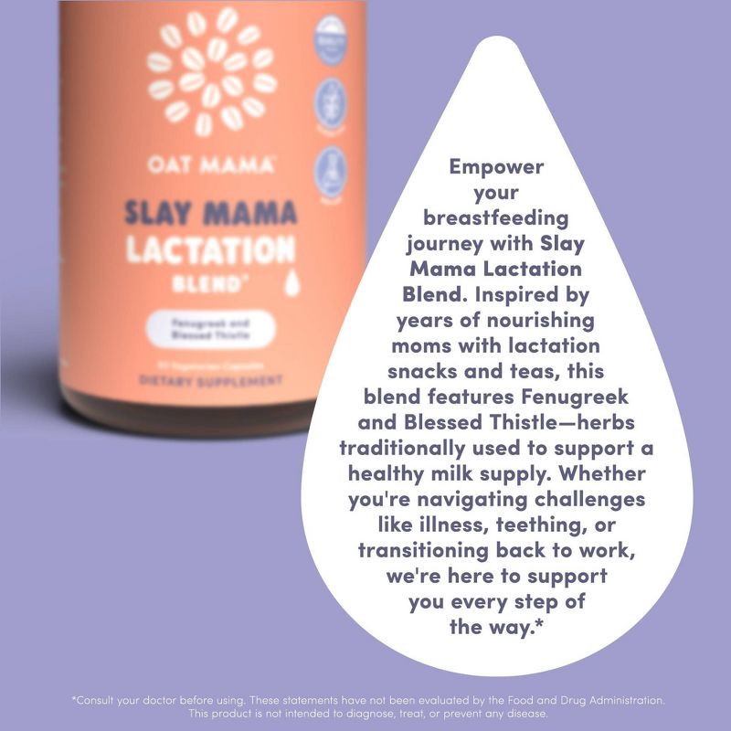 slide 4 of 7, Oat Mama Slay Mama Lactation Supplements - 60ct, 60 ct