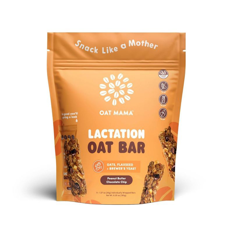 slide 1 of 8, Oat Mama Lactation Bars - Peanut Butter Chocolate Chips - 6.35oz/5ct, 5 ct; 6.35 oz