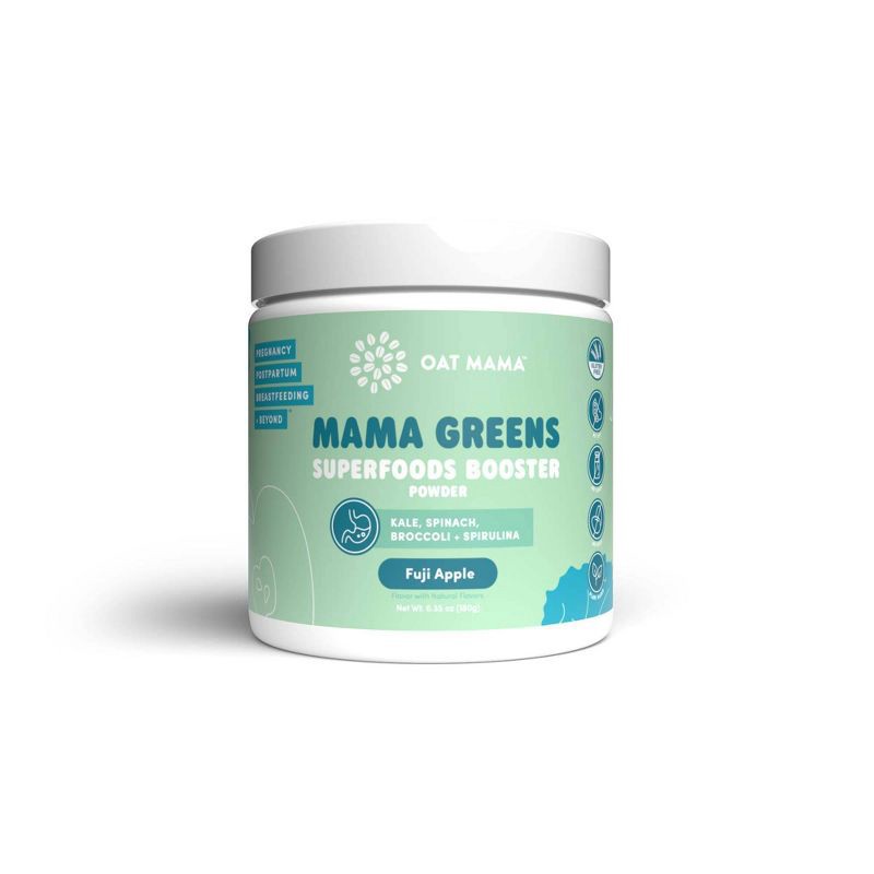slide 1 of 8, Oat Mama Greens Superfoods Booster Scoopable Jar - 6.35oz - Fuji Apple, 30 ct