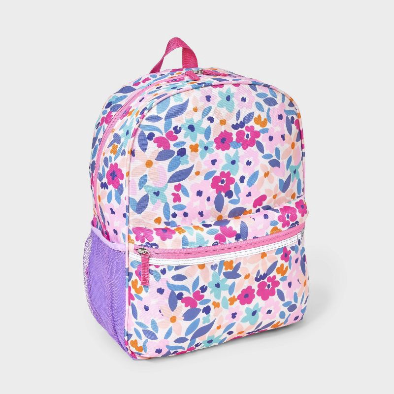 slide 1 of 3, 23L Backpack - Dealworthy™ Floral: Botanical Woven Bookbag, 23 liter