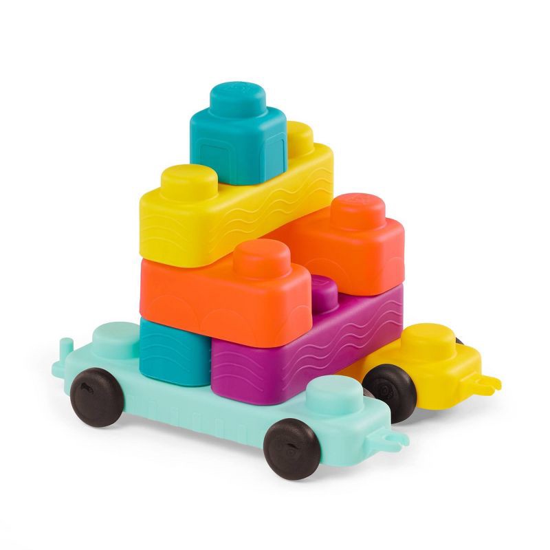 slide 5 of 8, B. toys Soft Building Blocks, 1 ct