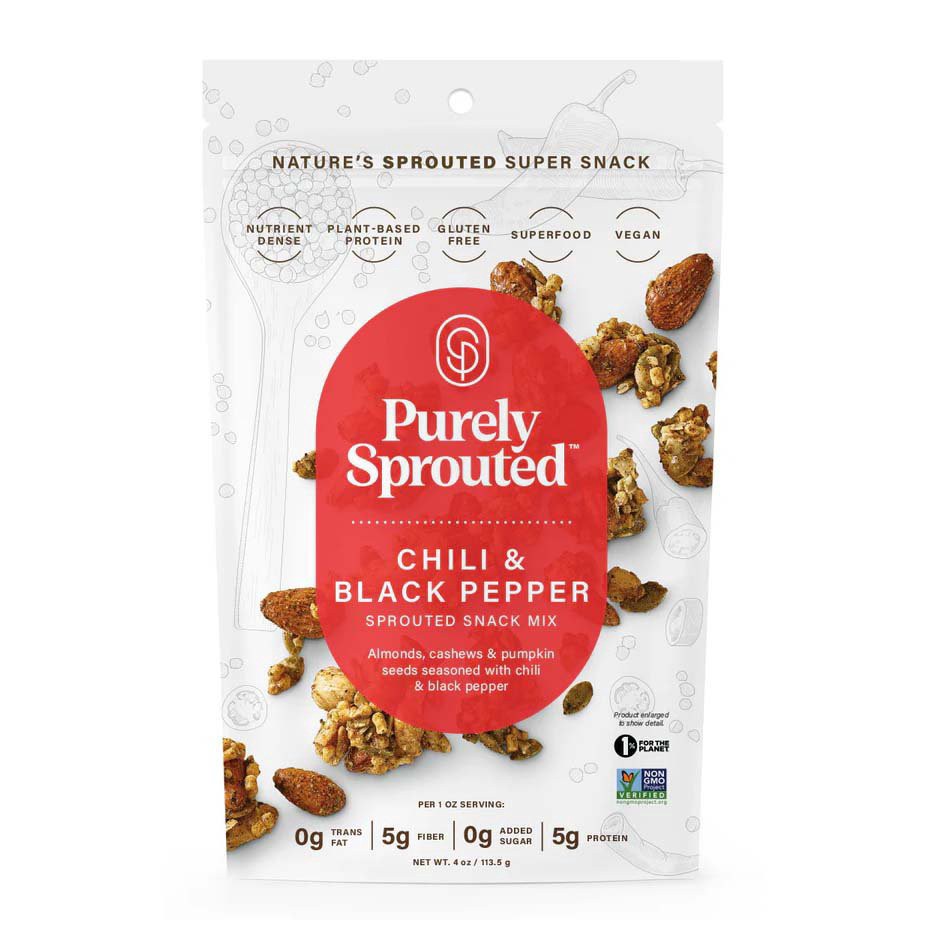 slide 1 of 1, Purely Sprouted Chili & Black Pepper Snack Mix 4 oz, 4 oz