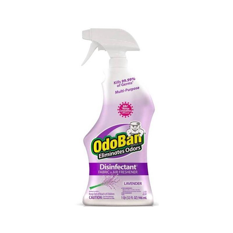 slide 1 of 5, OdoBan Ready to Use Liquid Fabric and Air Freshener Disinfectant - Lavender - 32 fl oz: Carpet, Upholstery, Countertops Cleaner, 32 fl oz